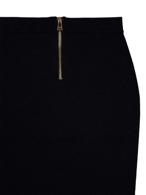 Balmain button zip midi skirt - Black