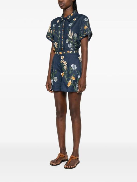 Agua By Agua Bendita Maratea floral shorts - Blue