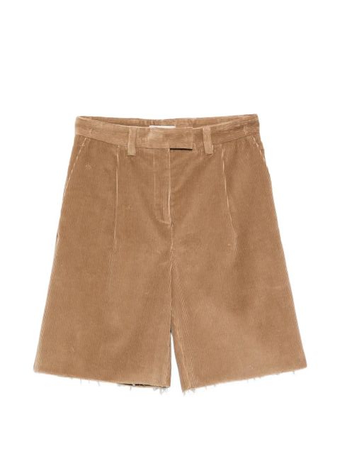 Miu Miu pleated raw-hem shorts - Neutrals - zdjęcie produktu nr 1