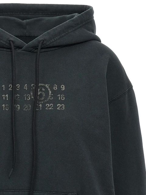 MM6 Maison Margiela numbers-print hoodie - Black - zdjęcie produktu nr 2