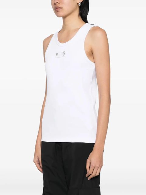 Moncler logo-patch tank top - White
