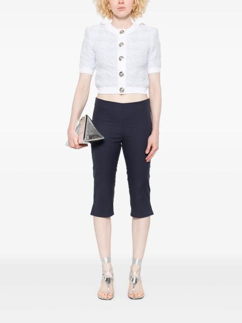 Balmain short-sleeve tweed cardigan - Blue