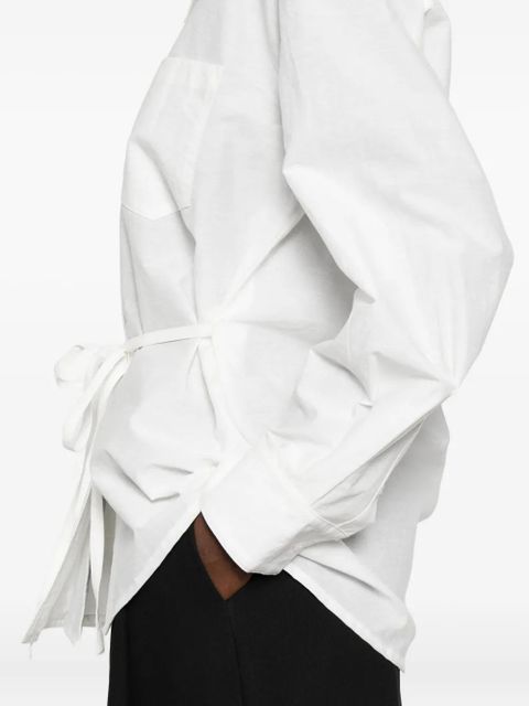 Eleh tie-waist shirt - White