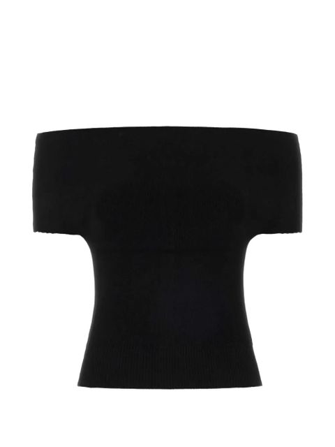 Magda Butrym buttoned off-shoulder top - Black - zdjęcie produktu nr 2