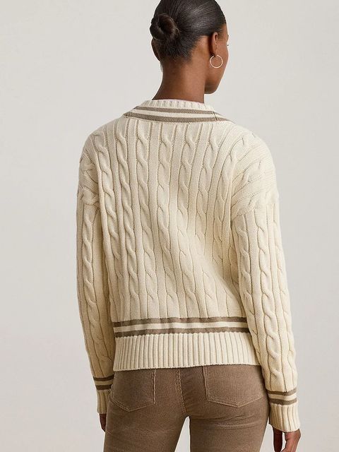 Lauren Ralph Lauren sweter bawełniany damski kolor beżowy 200979662