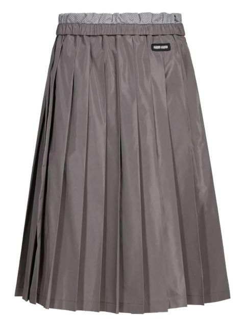 Miu Miu pleated logo-detail skirt - Grey - zdjęcie produktu nr 1