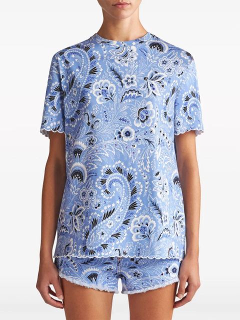 ETRO bandana-print cotton T-shirt - Blue