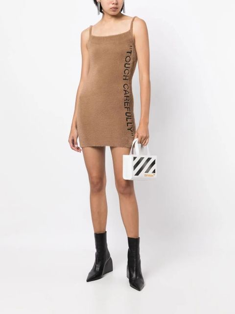Off-White Quote pencil mini dress - Brown - zdjęcie produktu nr 2