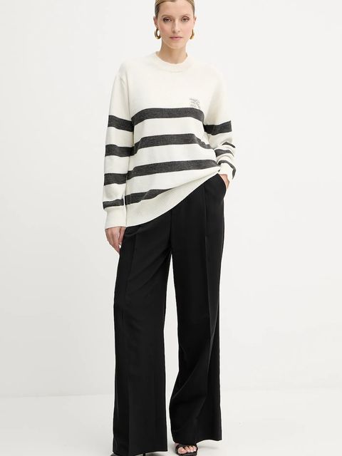 ERMANNO Firenze sweter wełniany damski kolor beżowy 57TM066EA5AP - zdjęcie produktu nr 2