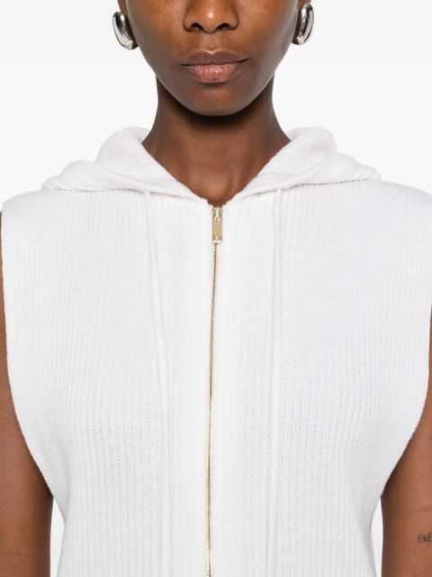 Max Mara zip-up sleeveless hoodie - White