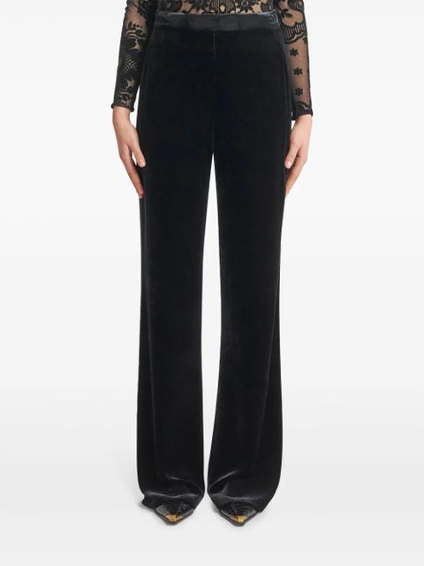 ETRO velvet straight-leg trousers - Black