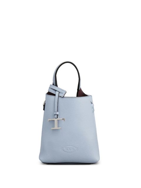 Tod's T-logo leather bucket bag - Blue - zdjęcie produktu nr 1