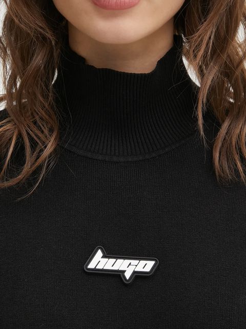 Hugo Blue sukienka Simo_B kolor czarny midi oversize 50554219