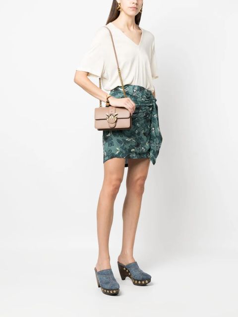 PINKO mini i Love One leather bag - Neutrals
