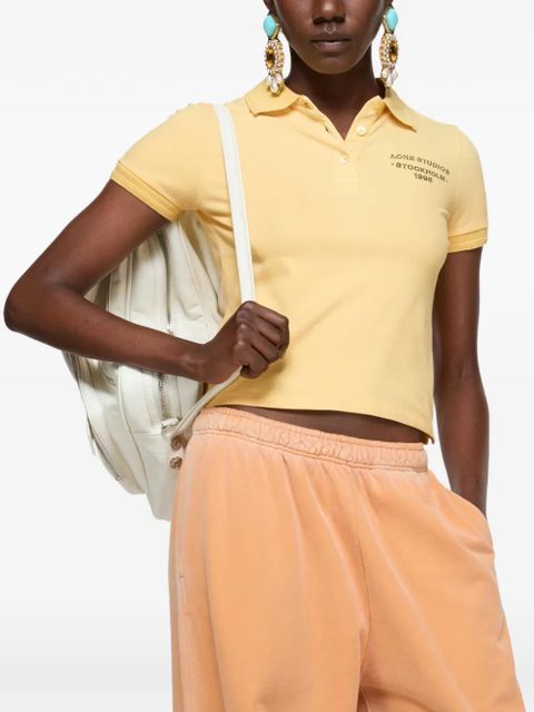 Acne Studios buttoned logo polo shirt - Yellow