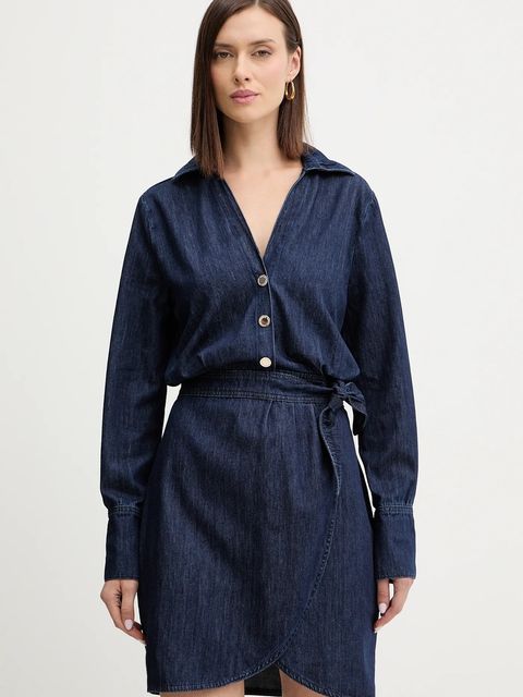 Morgan sukienka jeansowa kolor niebieski mini rozkloszowana RICK