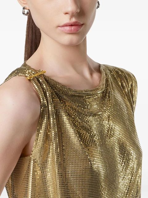 Versace safety pin mesh top - Gold