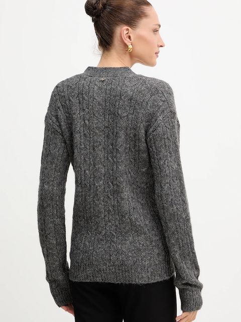 Silvian Heach kardigan z domieszką wełny VALBUENA damski kolor szary GPA25149CD