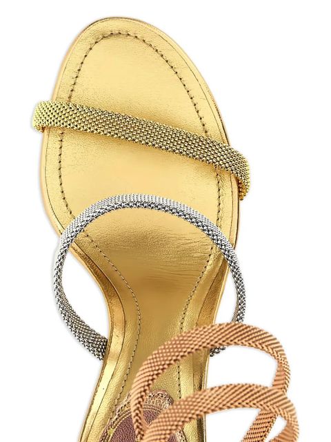 René Caovilla 105mm Cleo spiral-strap metallic sandals - Gold - zdjęcie produktu nr 2