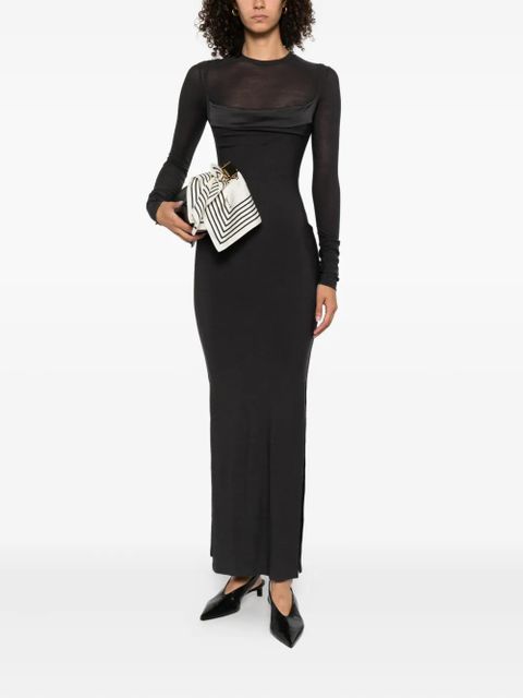 Nanushka cowl-neck side-split maxi dress - Grey