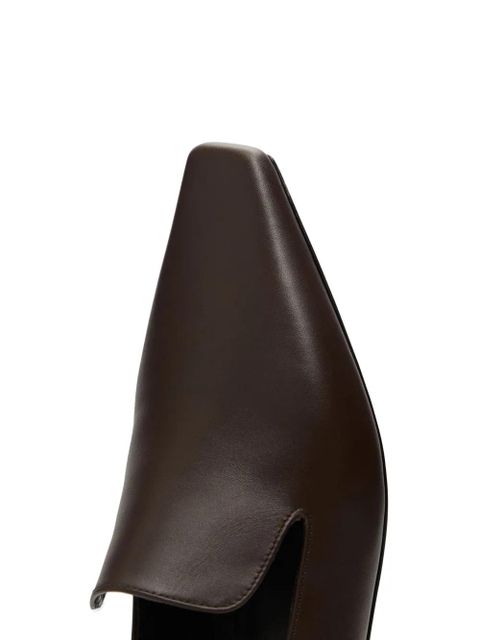 LouLou de Saison Carole Lds leather square-toe loafers - Brown