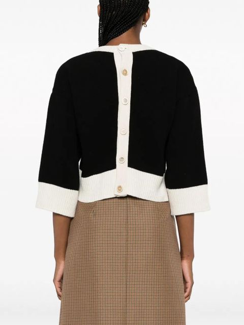 Marni logo-intarsia cropped jumper - Black - zdjęcie produktu nr 2