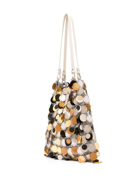 Rabanne sequinned shoulder bag - Neutrals