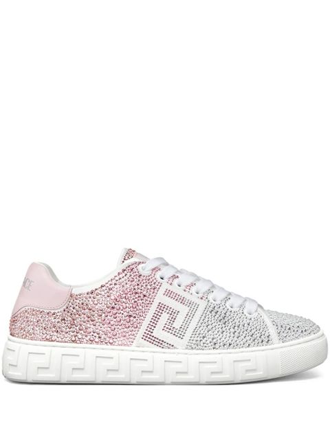 Versace Greca crystal-embellished sneakers - Silver - zdjęcie produktu nr 1