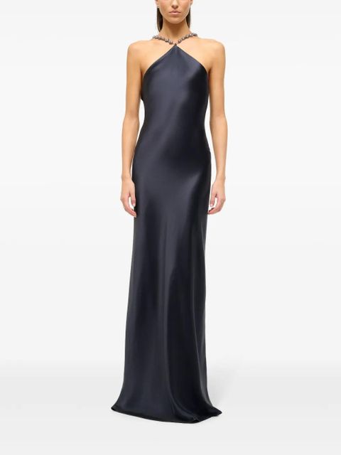 STAUD Cadence satin maxi dress - Blue - zdjęcie produktu nr 2