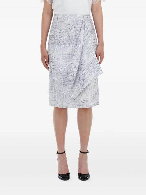 Ferragamo alligator-print mini skirt - White