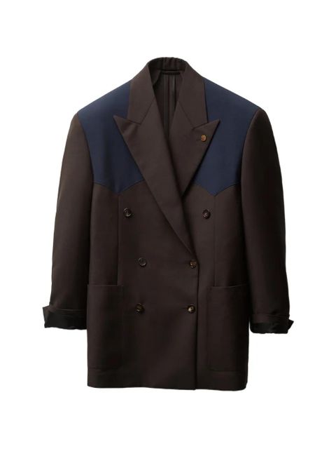 Versace double-breasted panelled jacket - Brown - zdjęcie produktu nr 1