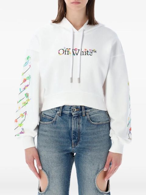 Off-White floral-print cropped hoodie - zdjęcie produktu nr 1