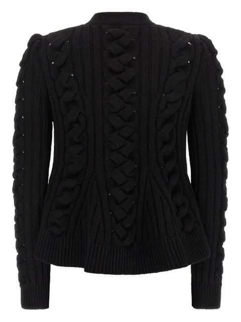 Alexander McQueen braided-knit cardigan - Black