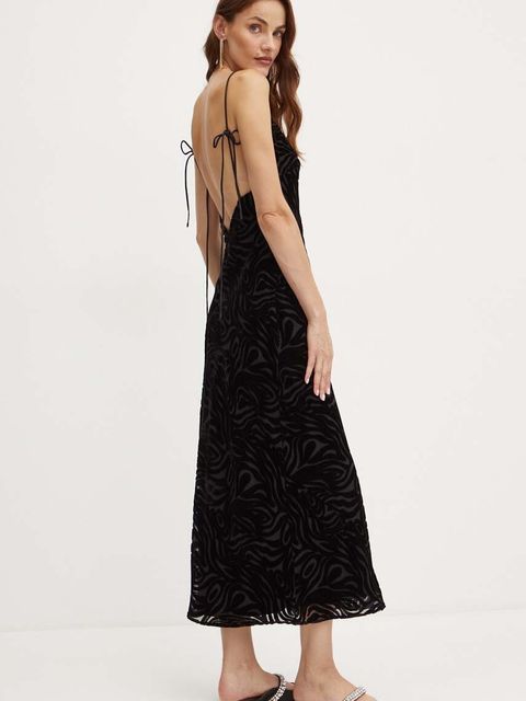 Bardot sukienka PARADISO kolor czarny maxi dopasowana 59415DB