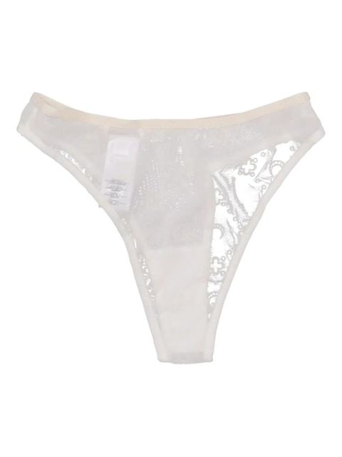 Marine Serre mesh high-cut panties - White