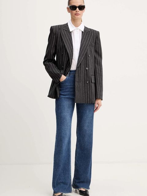 MAX&Co. marynarka z dodatkiem wełny kolor szary oversize wzorzysta 2528046042200