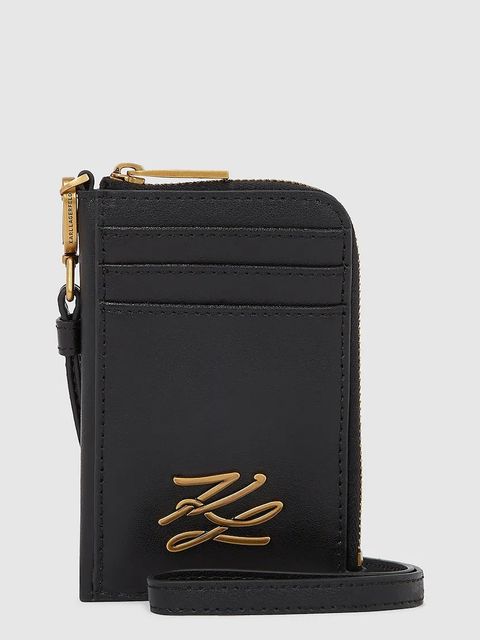 Karl Lagerfeld portfel skórzany K/AUTOGRAPH damski kolor czarny A4W32035 - zdjęcie produktu nr 1