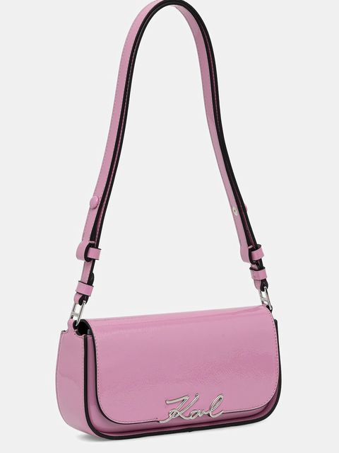 Karl Lagerfeld torebka skórzana K/SIGNATURE kolor różowy A4W30041