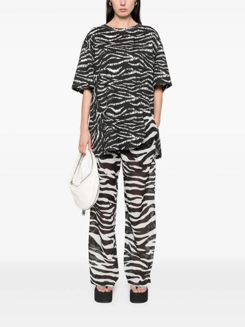 The Attico zebra-print sheer trousers - Black - zdjęcie produktu nr 2