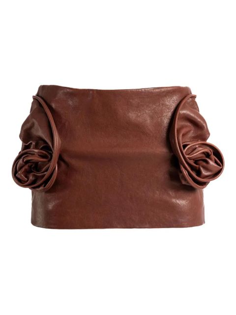 Magda Butrym flower-detail mini skirt - Brown