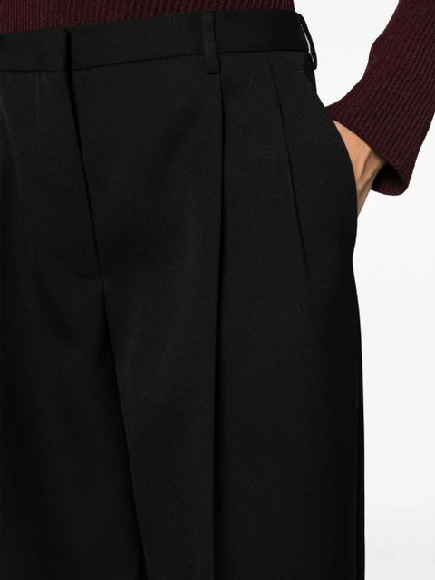 Jil Sander pleated cotton-wool tailored trousers - Black