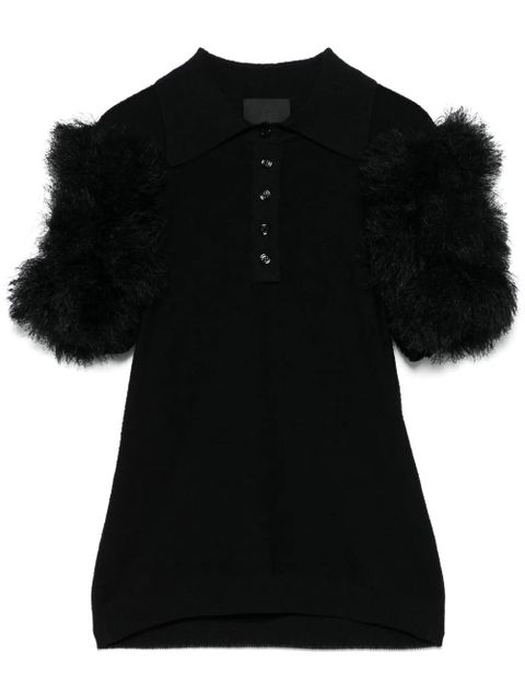 Givenchy pompom-detail polo top - Black - zdjęcie produktu nr 1
