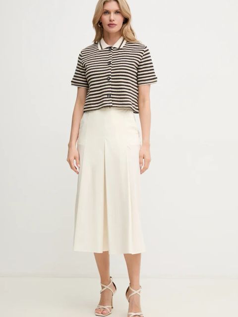 Twinset spódnicospodnie damskie kolor beżowy szerokie high waist 251TT202C