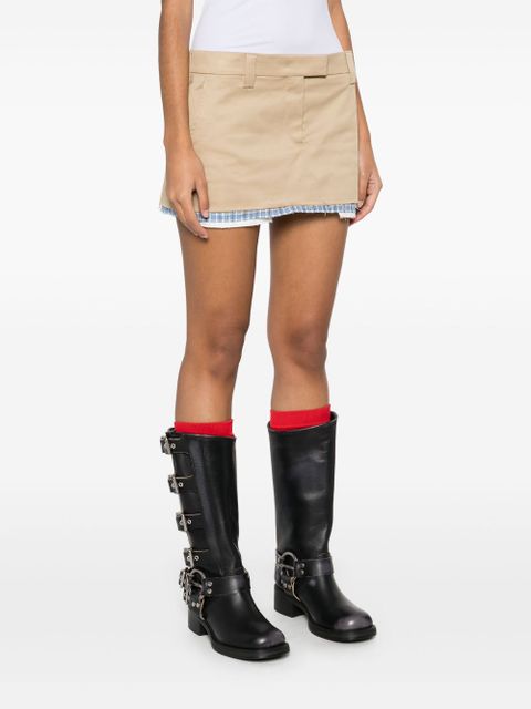 Miu Miu contrasting-trim skirt - Neutrals