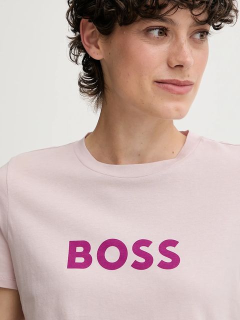 BOSS Orange t-shirt bawełniany BOSS ORANGE damski kolor różowy 50501139