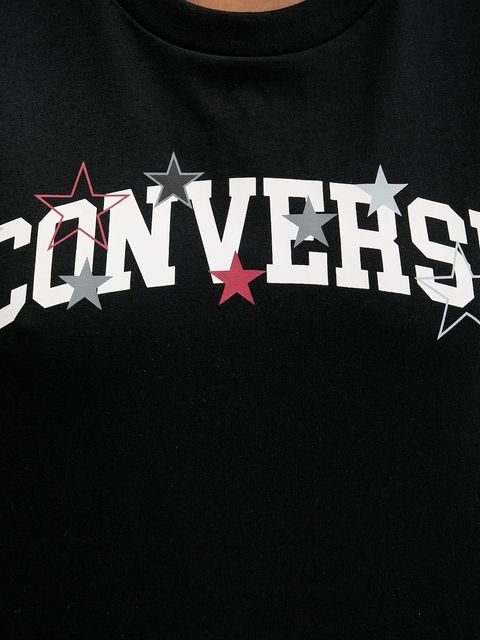 Converse t-shirt bawełniany damski kolor czarny CVW5T026 - zdjęcie produktu nr 2