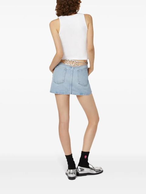 GCDS Chocker denim skirt - Blue