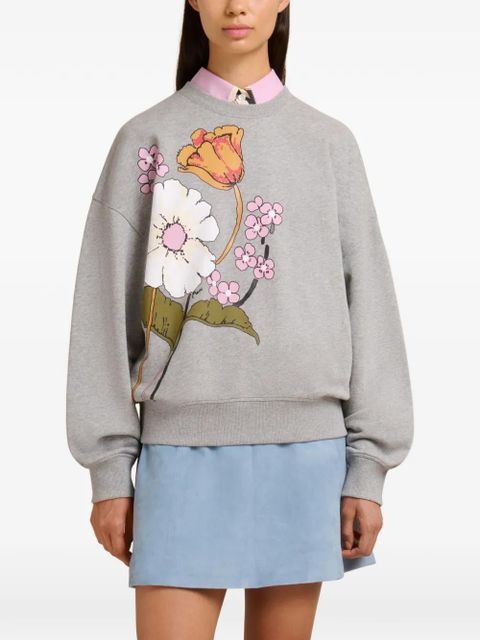 Marni floral-print ribbed sweatshirt - Grey - zdjęcie produktu nr 2