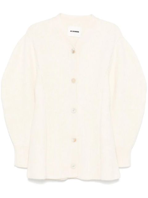 Jil Sander ribbed-knit cardigan - White - zdjęcie produktu nr 1