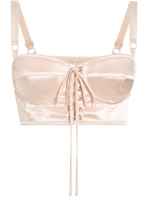 Dolce & Gabbana lace-up satin corset - Pink - zdjęcie produktu nr 1